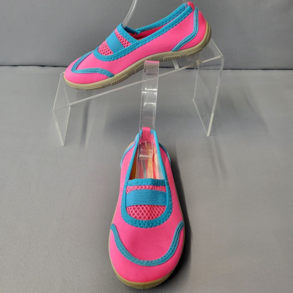 Athletic Works Water Shoes Girls Youth 11-12 Mesh Soft Bright Pink Blue Fast Dry